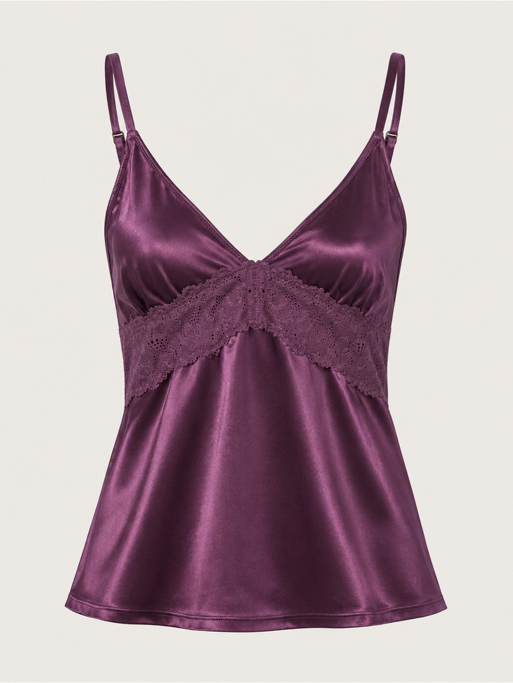 OVintage Plum Satin Lace Camisole | Y2K Romantic Lingerie Top